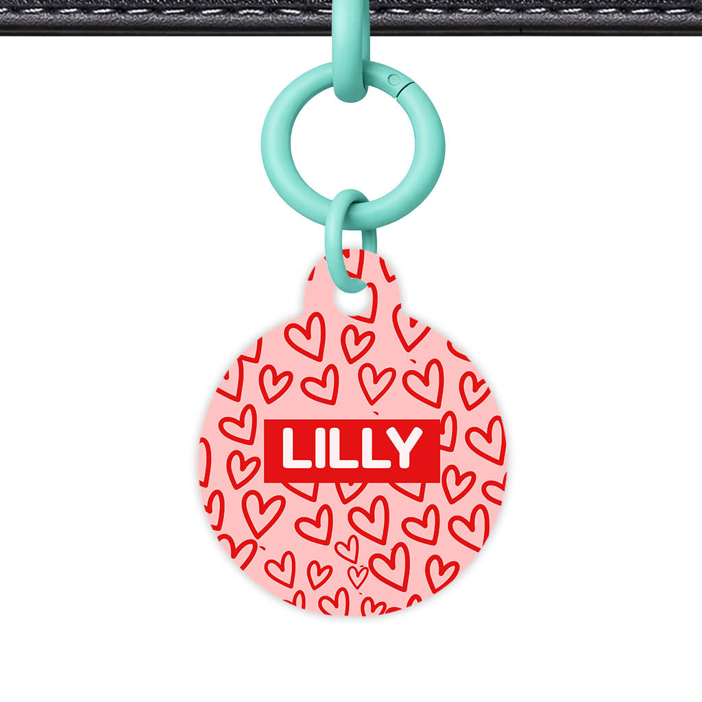 Hearts on Pink Classic Pet ID Tag (Dog Tag & Cat Tag)