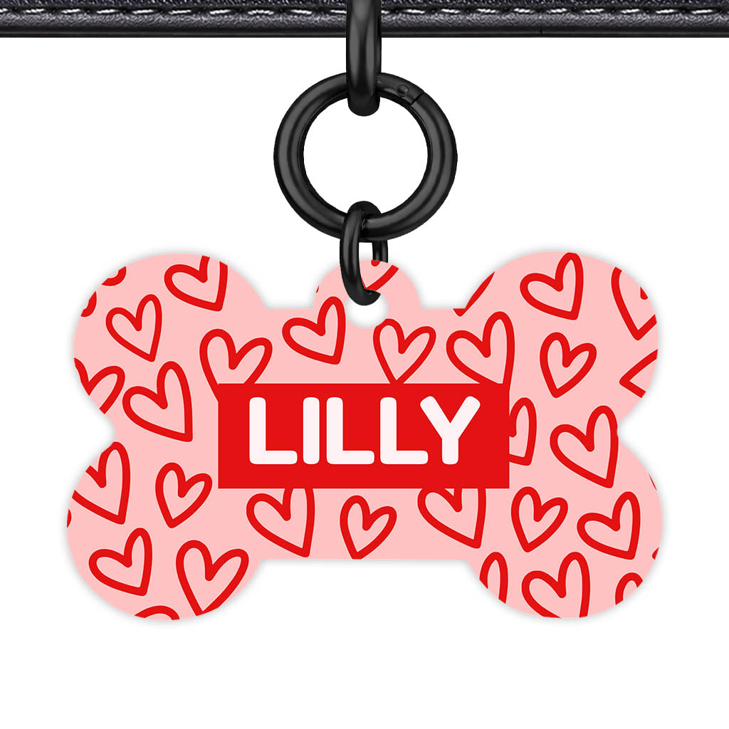 Hearts on Pink Classic Pet ID Tag (Dog Tag & Cat Tag)
