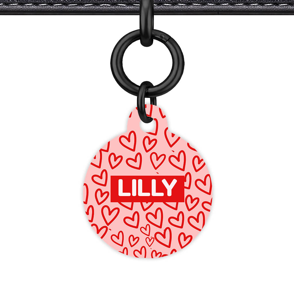 Hearts on Pink QR Smart Pet Id Tag Tag (Dog Tag & Cat Tag)