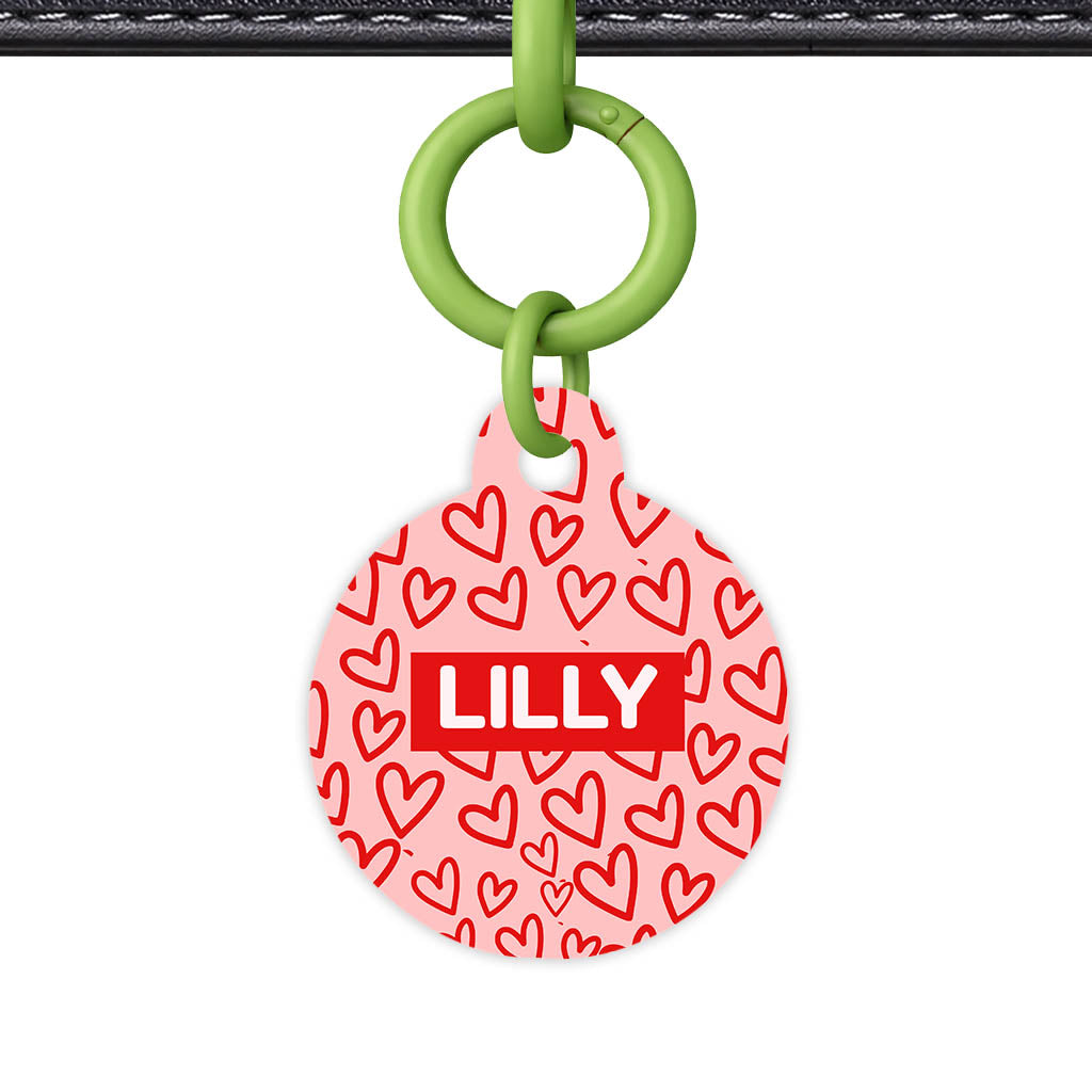 Hearts on Pink Classic Pet ID Tag (Dog Tag & Cat Tag)