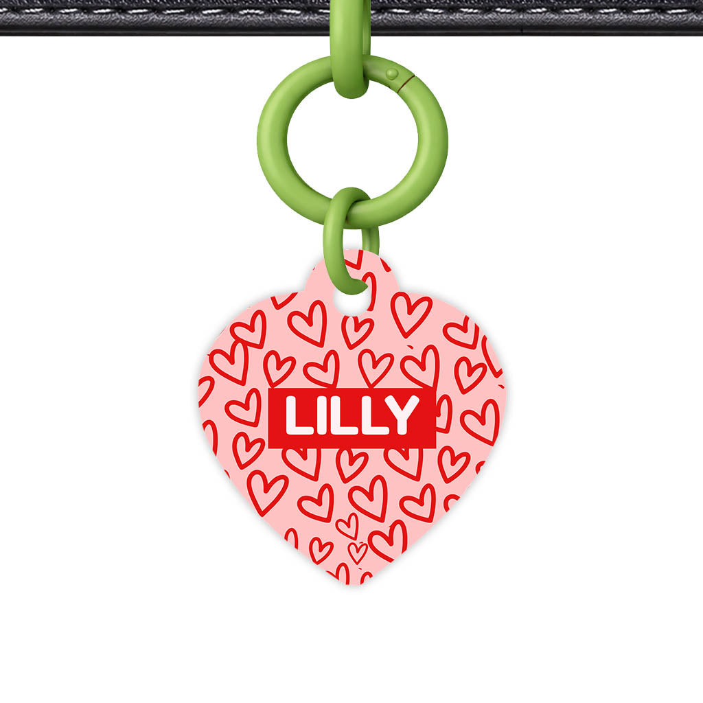 Hearts on Pink Classic Pet ID Tag (Dog Tag & Cat Tag)