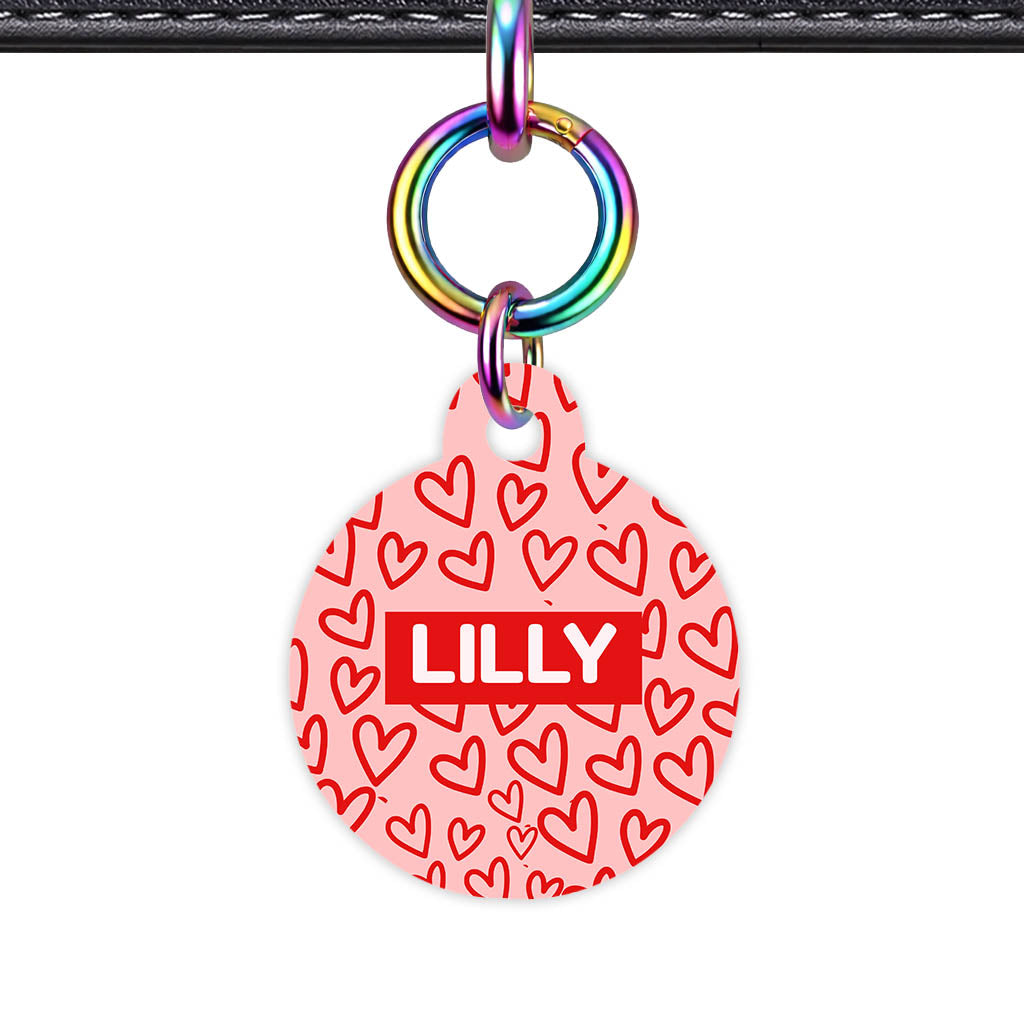 Hearts on Pink Classic Pet ID Tag (Dog Tag & Cat Tag)
