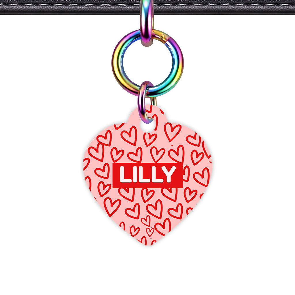 Hearts on Pink Classic Pet ID Tag (Dog Tag & Cat Tag)