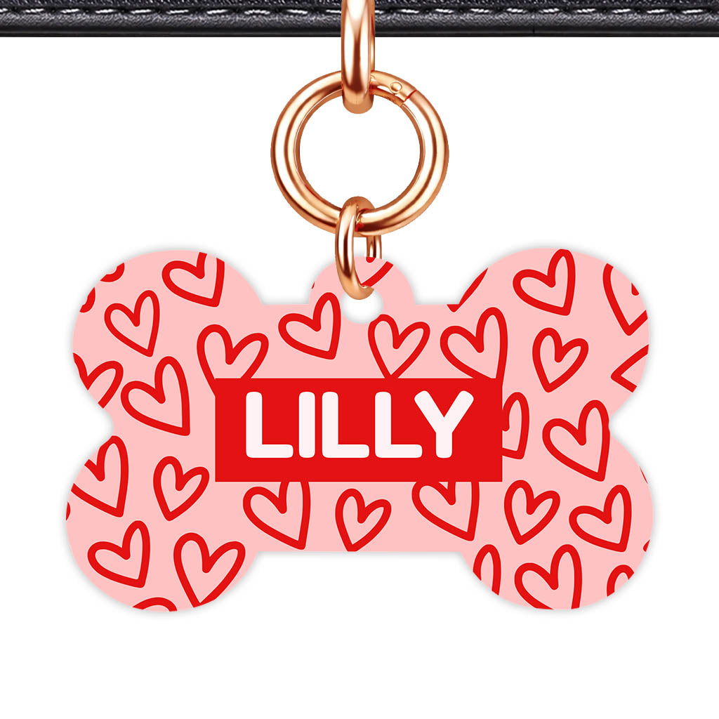 Hearts on Pink Classic Pet ID Tag (Dog Tag & Cat Tag)