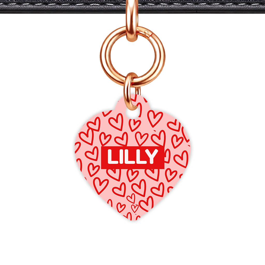 Hearts on Pink QR Smart Pet Id Tag Tag (Dog Tag & Cat Tag)