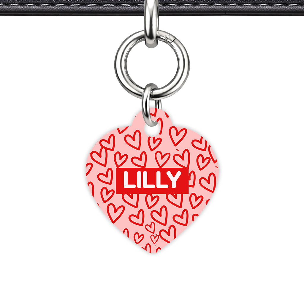 Hearts on Pink Classic Pet ID Tag (Dog Tag & Cat Tag)