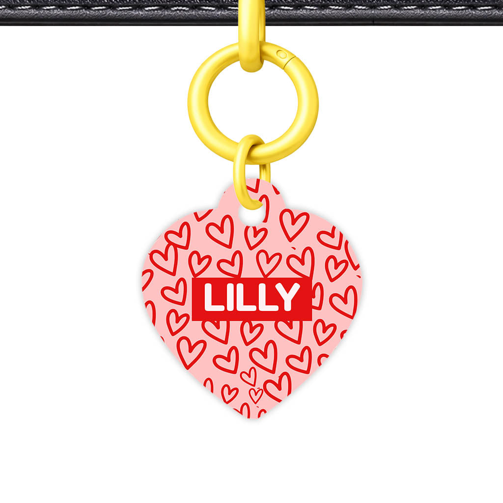 Hearts on Pink QR Smart Pet Id Tag Tag (Dog Tag & Cat Tag)