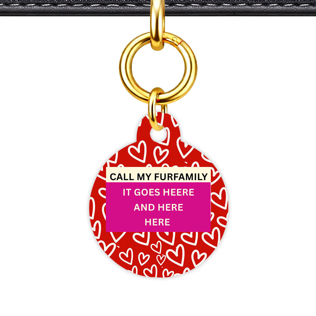 Hearts on Red Classic Pet ID Tag (Dog Tag & Cat Tag)
