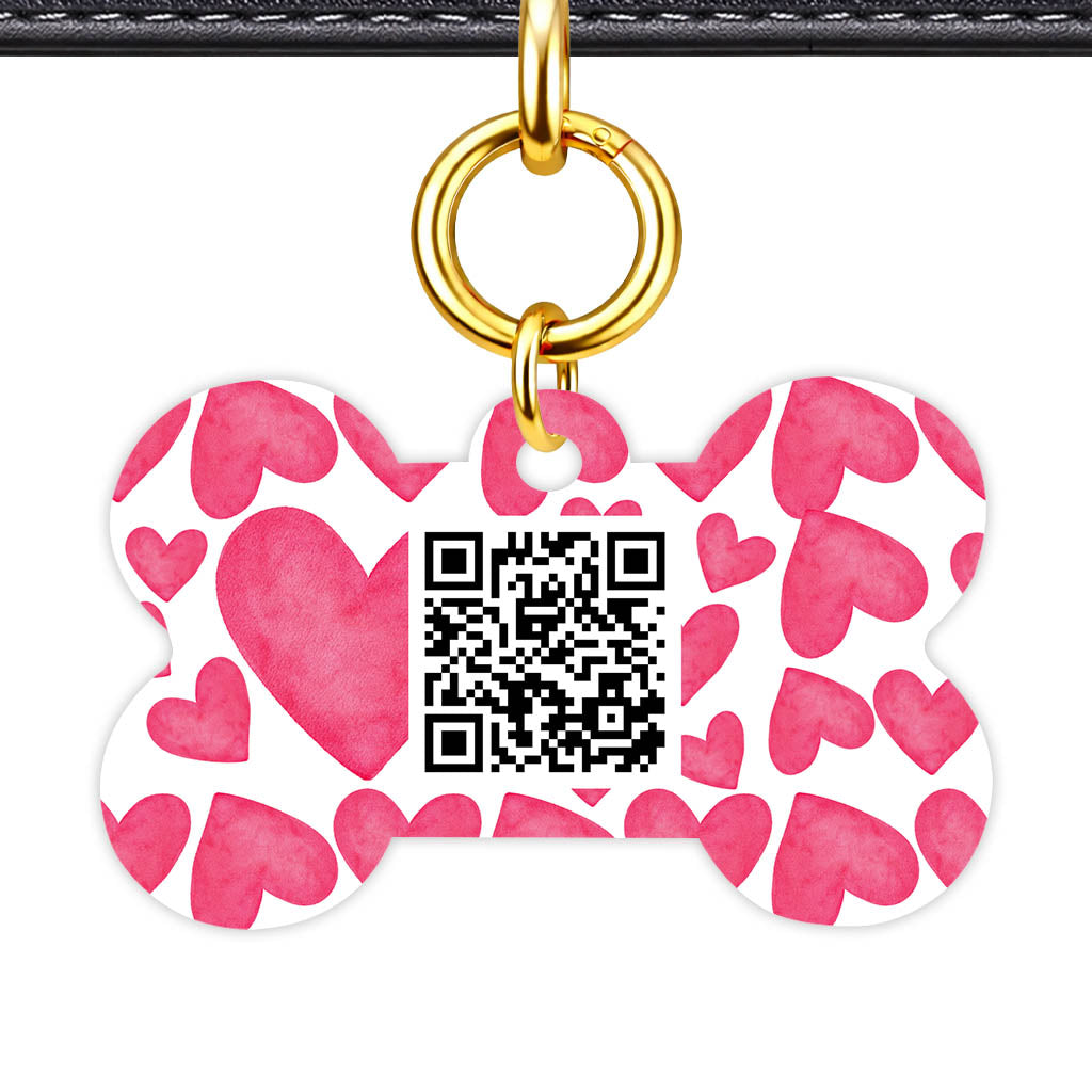 True Love Hearts QR Smart Pet Id Tag Tag (Dog Tag & Cat Tag)