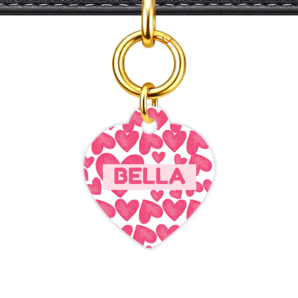 Patterns Dog Tag Gold QR Smart Vol 16 | 5 Designs | Heart Bone Circle | Pet ID Tag - Qr Smart Id Unique True Love Hearts Qr Smart Pet Id Dog Tag And Cat Tag Pattern 0125