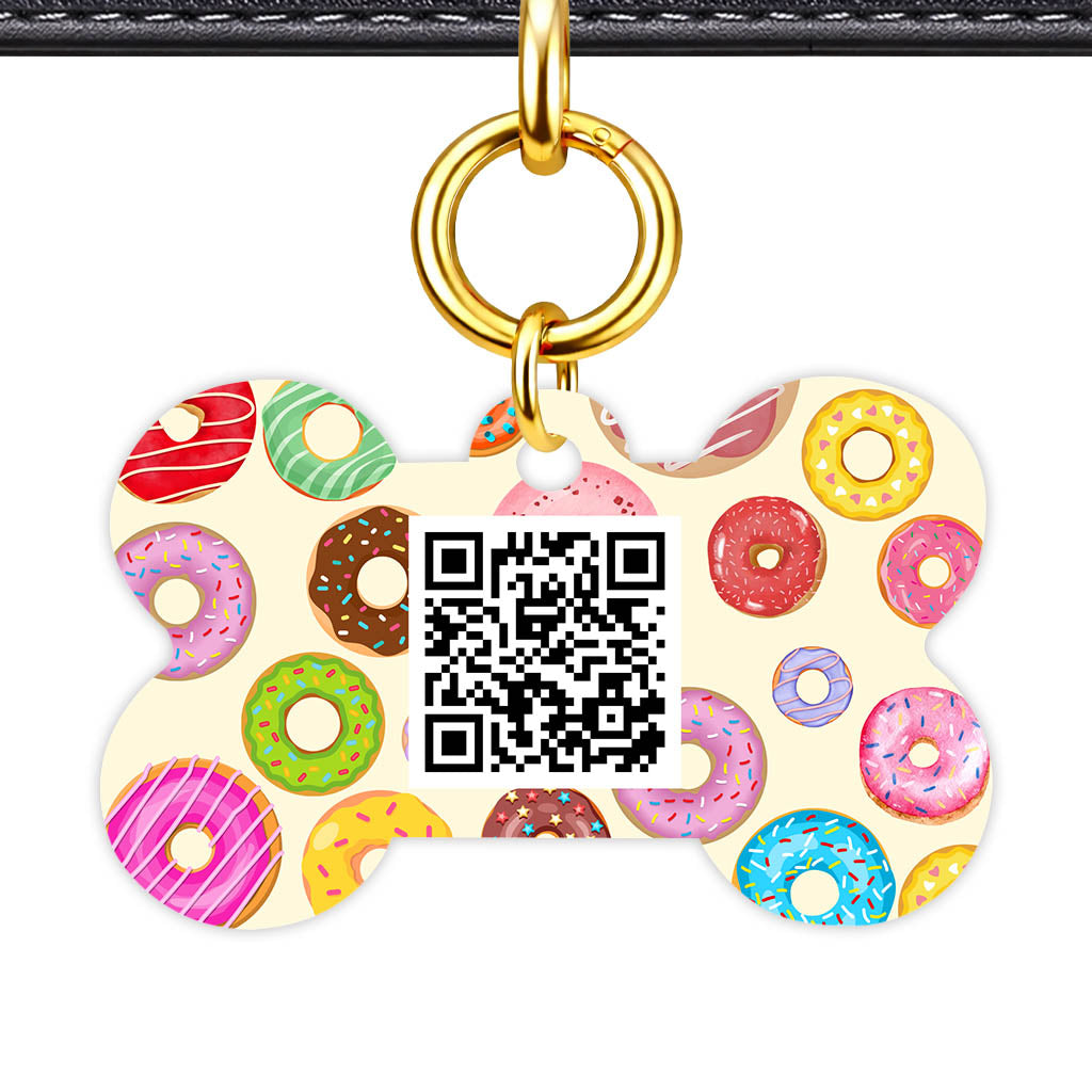 Donuts QR Smart Pet Id Tag Tag (Dog Tag & Cat Tag)