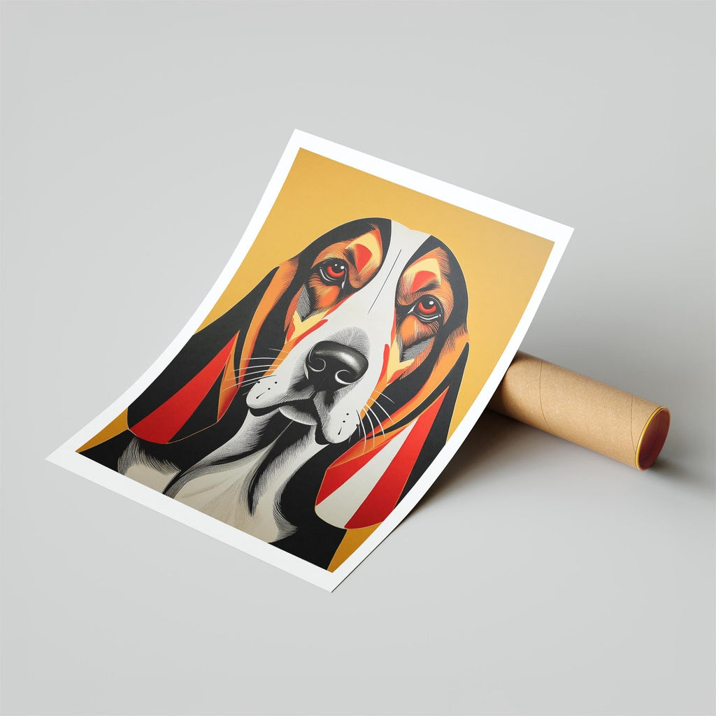 Basset Hound Geometric Orange Series image 6