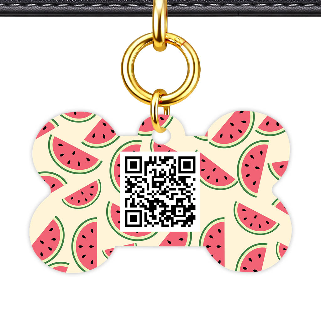 Watermelon Slice QR Smart Pet Id Tag Tag (Dog Tag & Cat Tag)