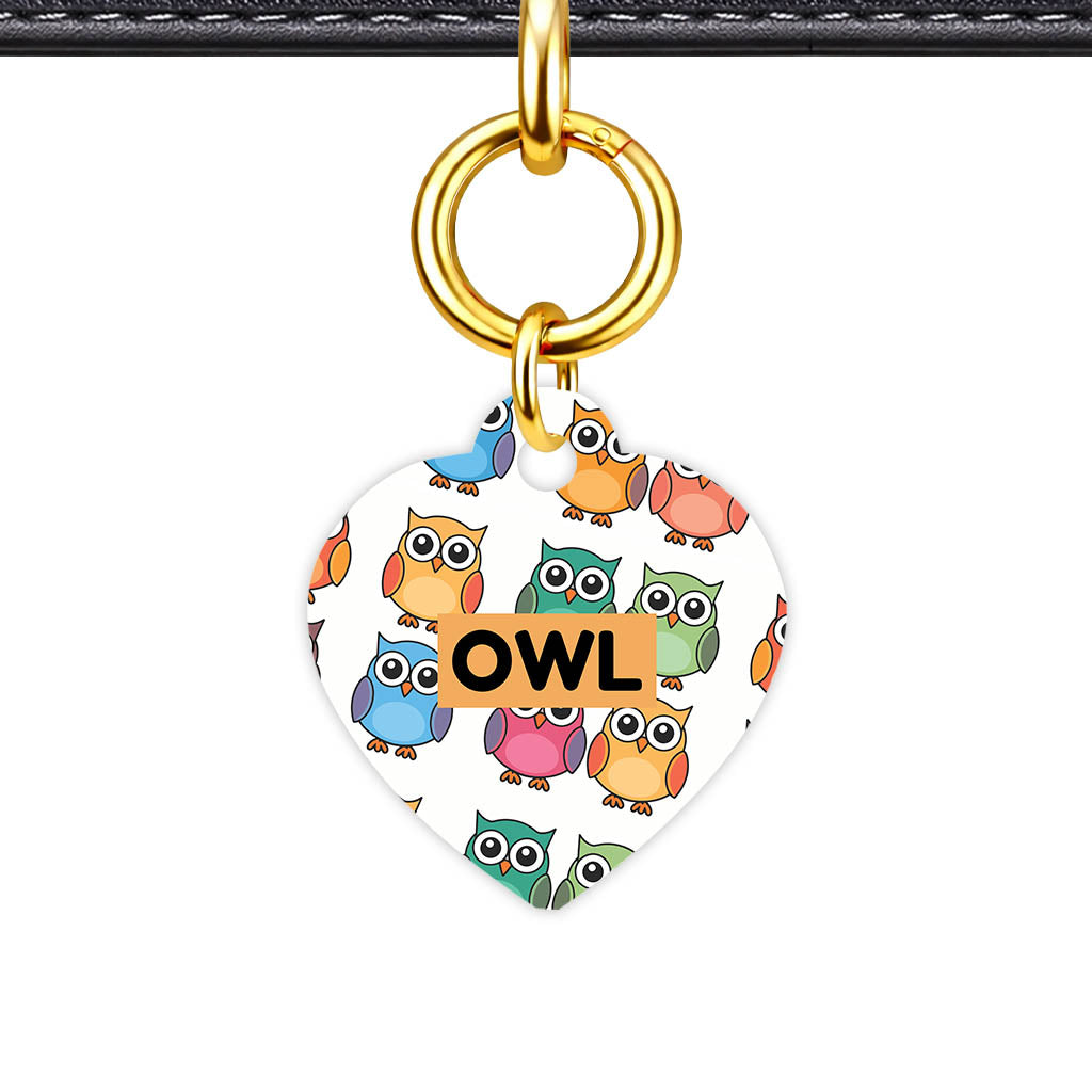 Patterns Dog Tag Gold QR Smart Vol 12 | 5 Designs | Heart Bone Circle | Pet ID Tag - Qr Smart Id Unique Owls Qr Smart Pet Id Dog Tag And Cat Tag Pattern 0136