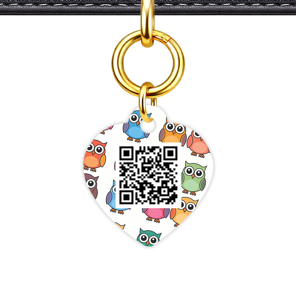 Owls QR Smart Pet Id Tag Tag (Dog Tag & Cat Tag)