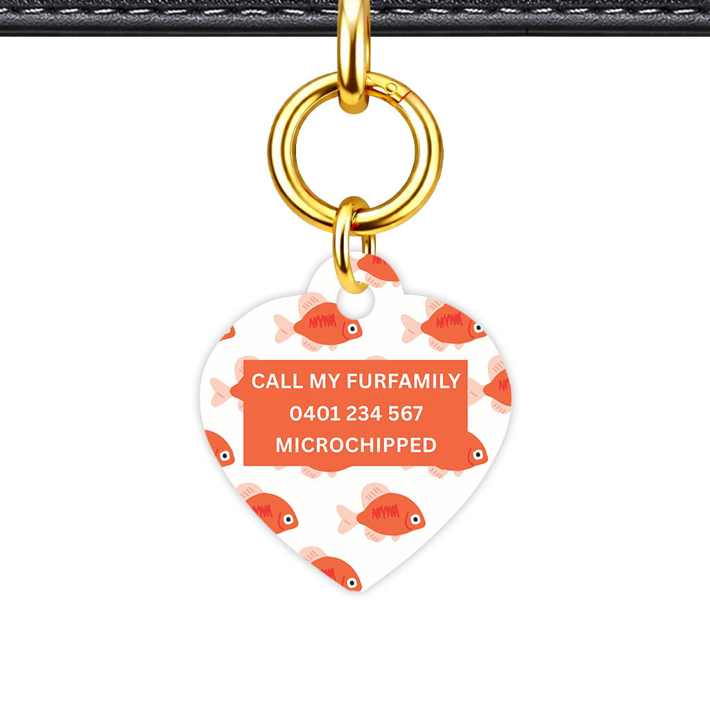 Orange Fishies Classic Pet ID Tag - alternate view