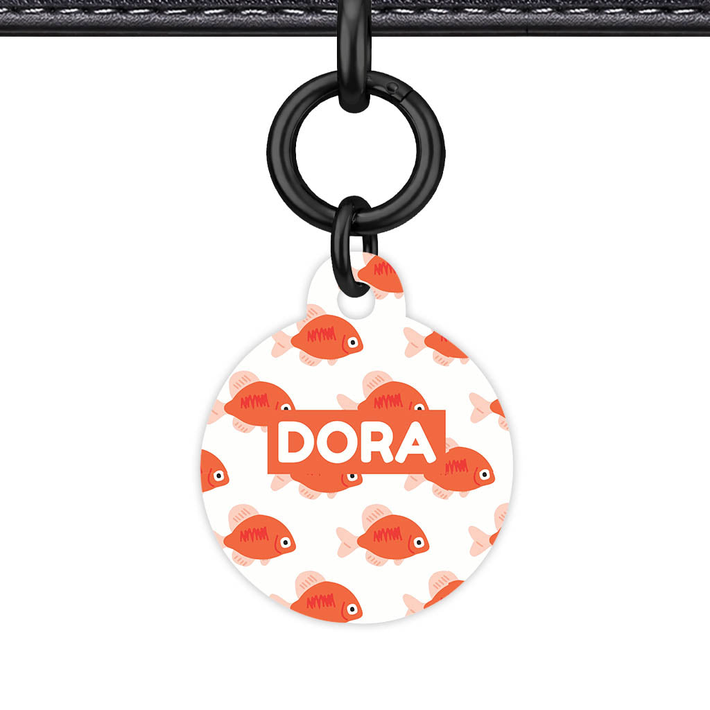 Orange Fishies QR Smart Pet Id Tag Tag (Dog Tag & Cat Tag)