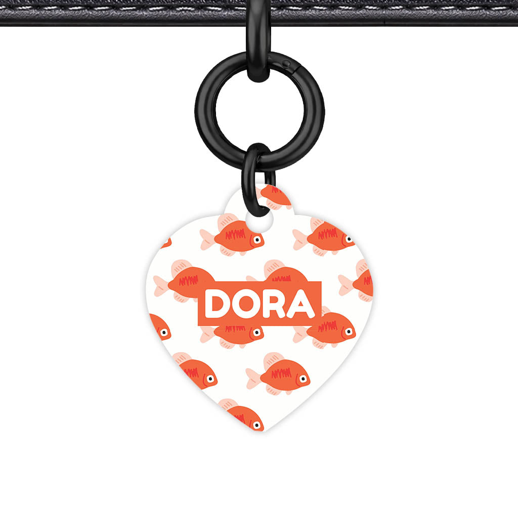 Orange Fishies QR Smart Pet Id Tag Tag (Dog Tag & Cat Tag)