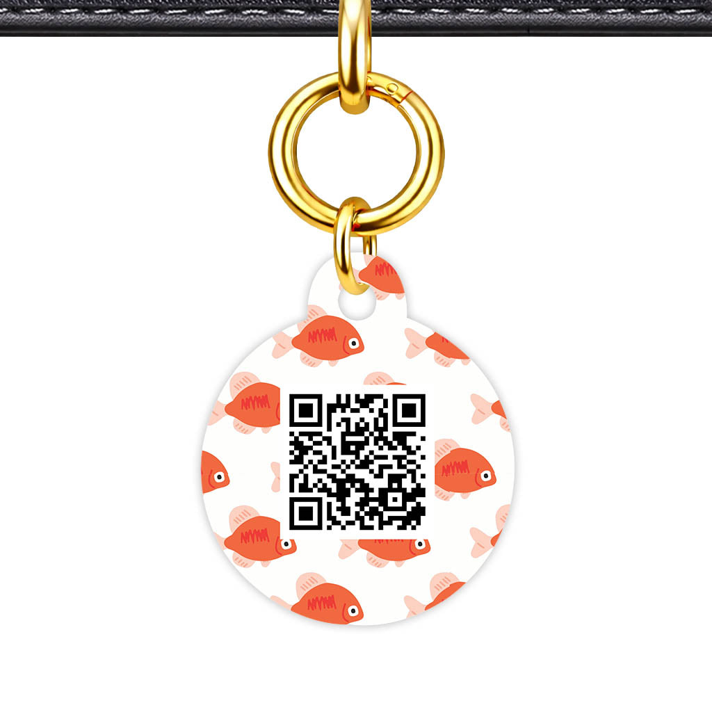 Orange Fishies QR Smart Pet Id Tag Tag (Dog Tag & Cat Tag)