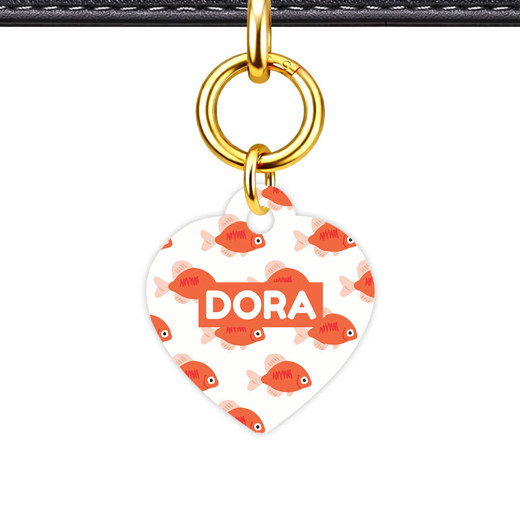 Orange Fishies Classic Pet ID Tag | Dogsy & Co