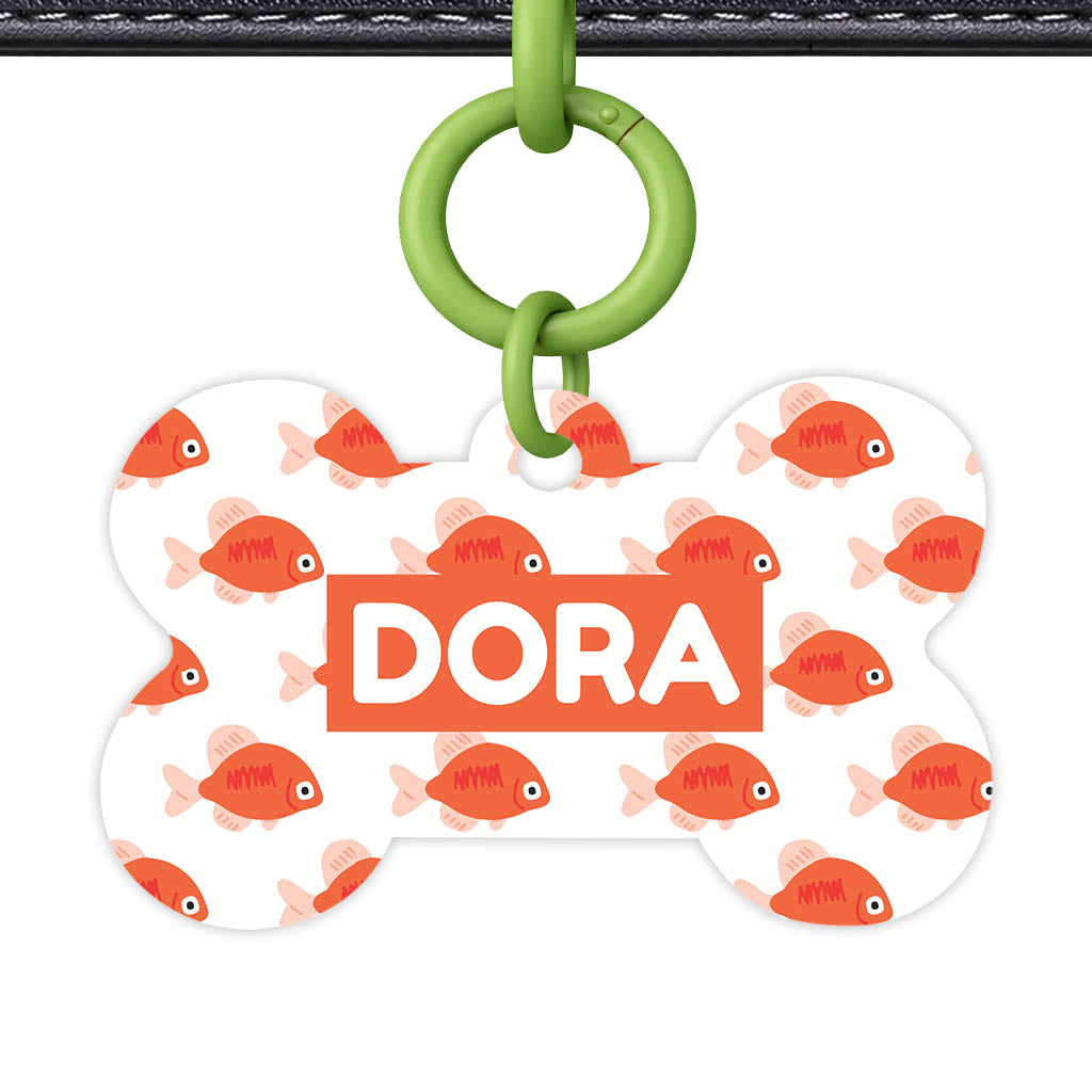 Orange Fishies QR Smart Pet Id Tag Tag (Dog Tag & Cat Tag)