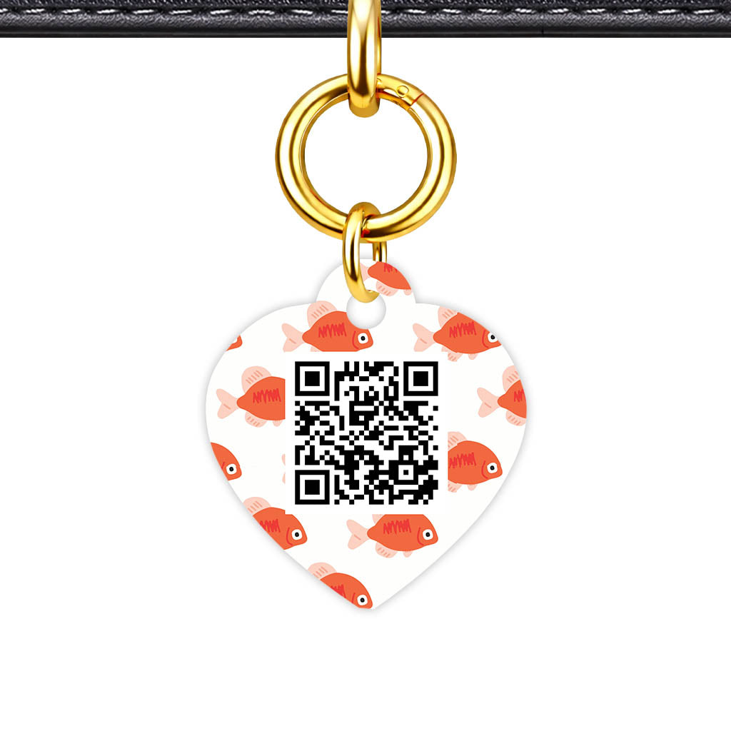 Orange Fishies QR Smart Pet Id Tag Tag (Dog Tag & Cat Tag)