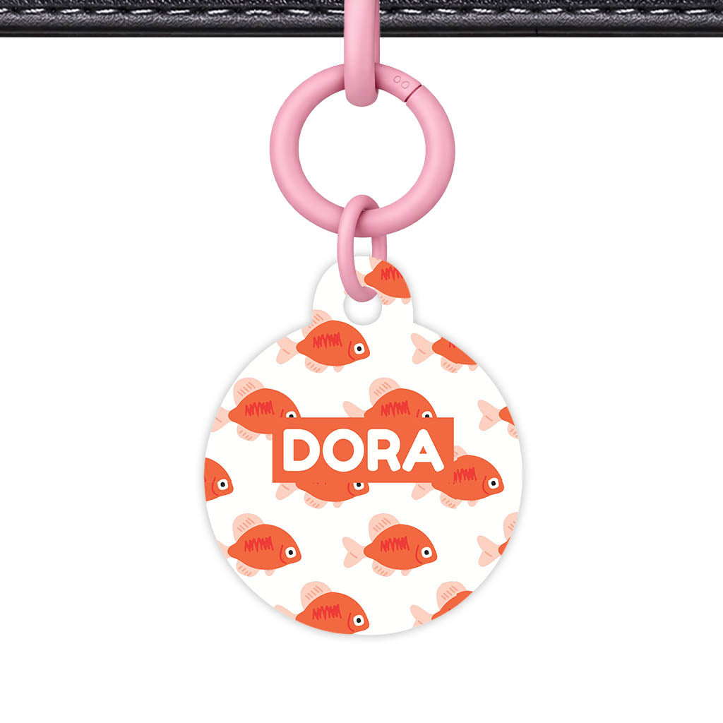 Orange Fishies QR Smart Pet Id Tag Tag (Dog Tag & Cat Tag)