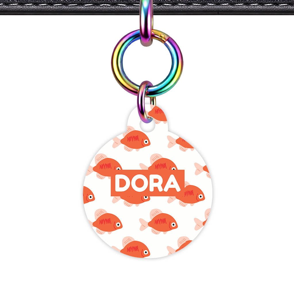 Orange Fishies QR Smart Pet Id Tag Tag (Dog Tag & Cat Tag)