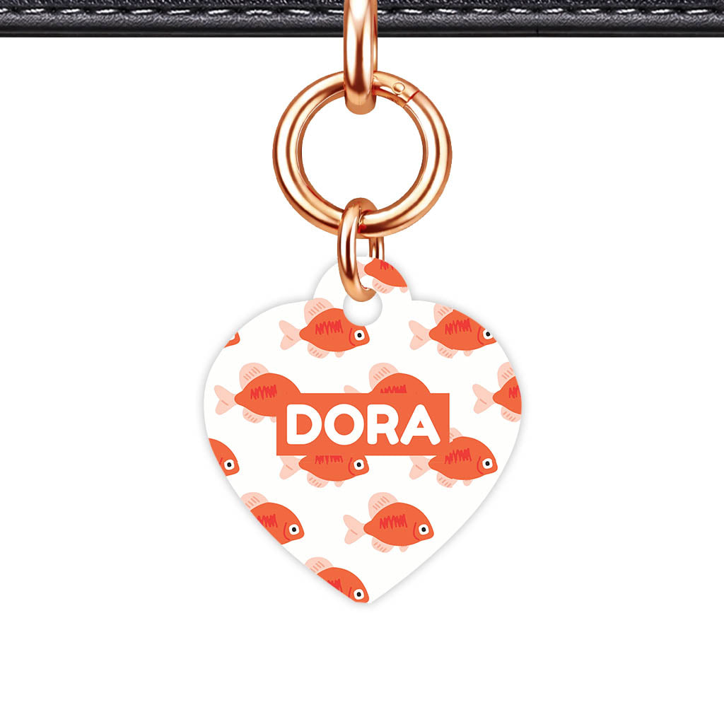 Orange Fishies QR Smart Pet Id Tag Tag (Dog Tag & Cat Tag)