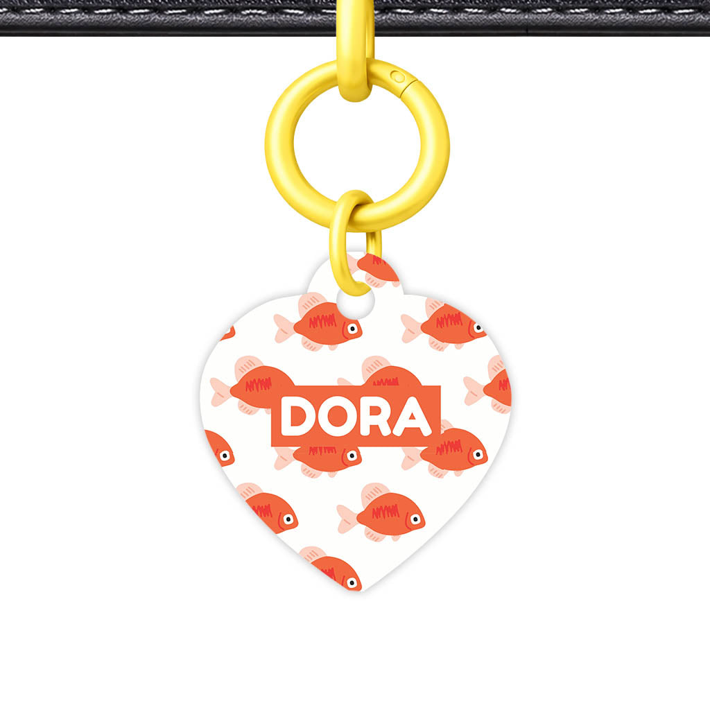Orange Fishies QR Smart Pet Id Tag Tag (Dog Tag & Cat Tag)