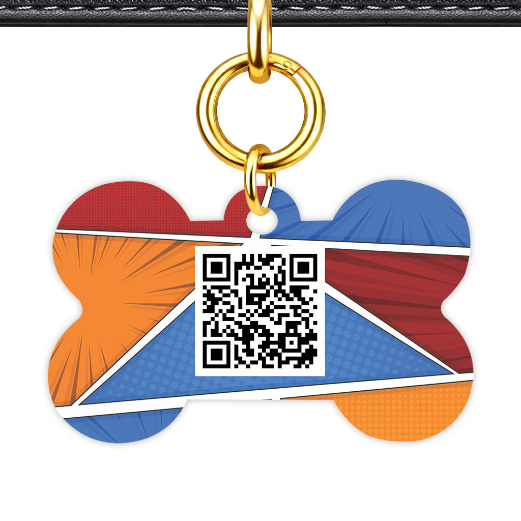 Bold Pattern QR Smart Pet Id Tag Tag (Dog Tag & Cat Tag)