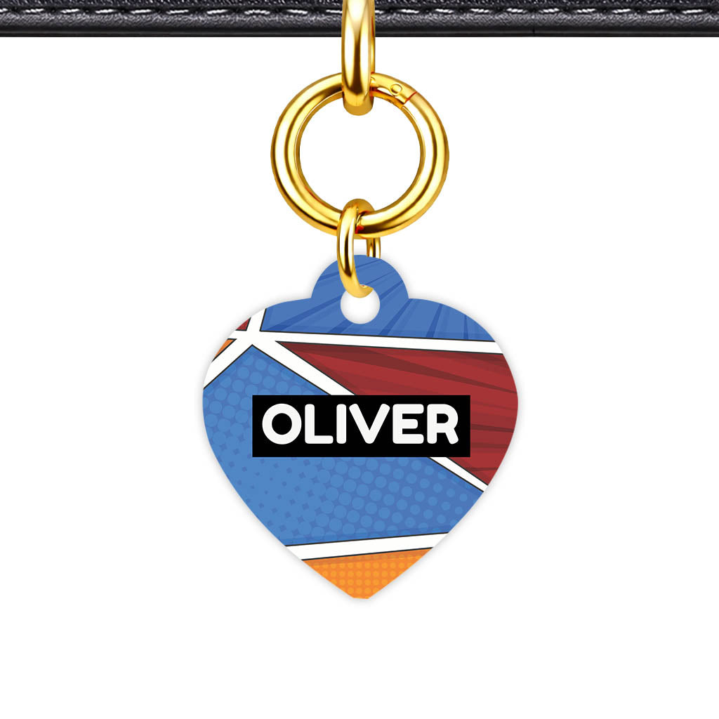 Patterns Dog Tag Gold Classic Vol 1 | 5 Designs | Heart Bone Circle | Pet ID Tag - Classic Id Unique Bold Pattern Classic Pet Id Dog Tag And Cat Tag Pattern 0138