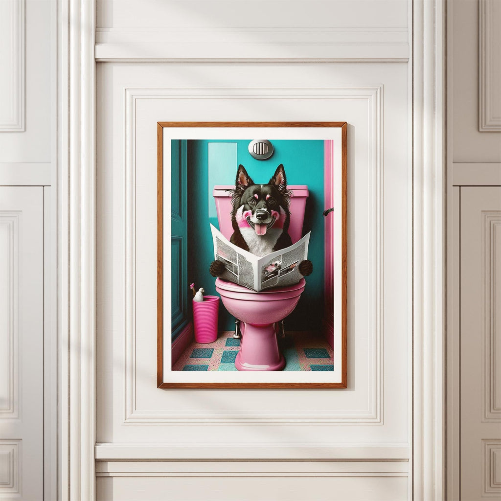 Finnish Lapphund Toilet Dogs PInk and Turquise image 3