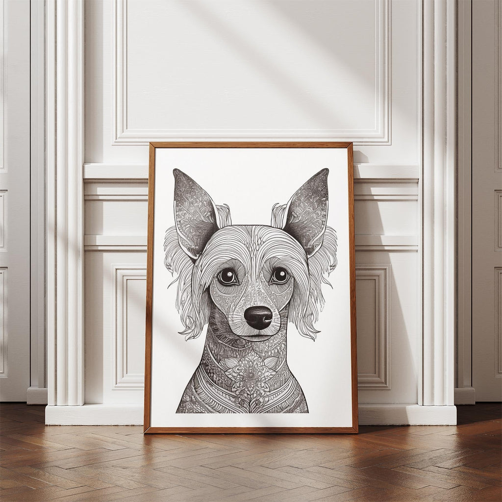 Chinese Crested Mandala Black and White Dog Series image 4