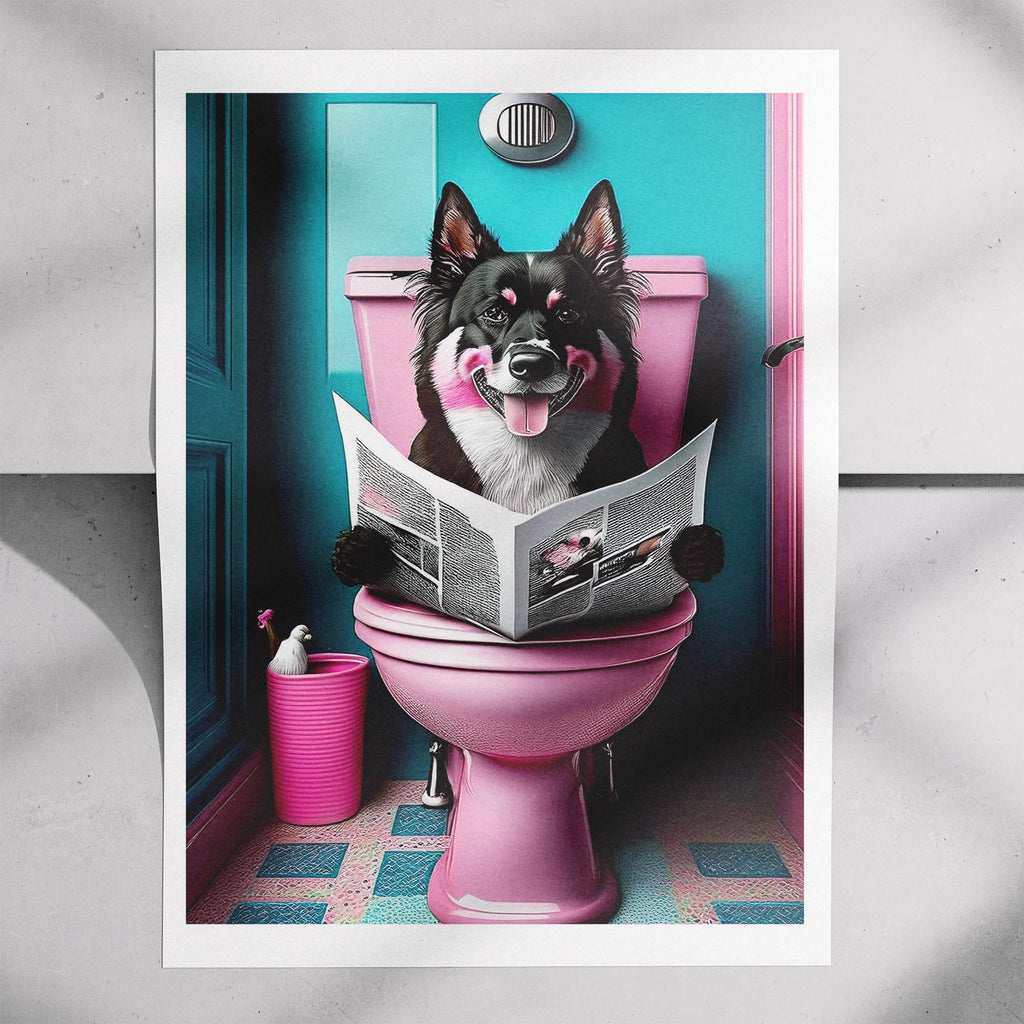 Finnish Lapphund Toilet Dogs PInk and Turquise image 7