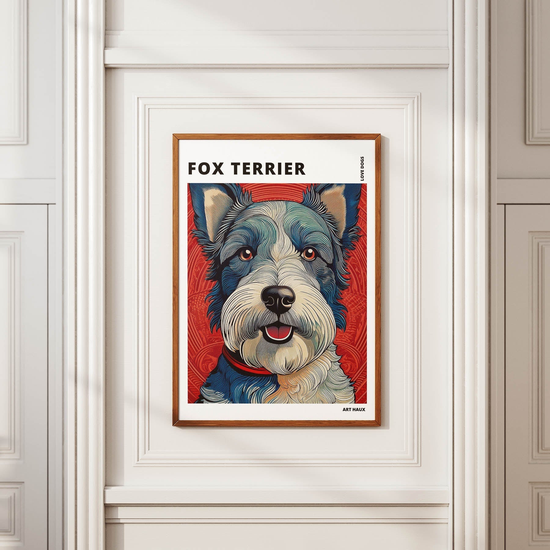 Fox Terrier Hokusai Japanese Inspired Dog Series with Text image 3