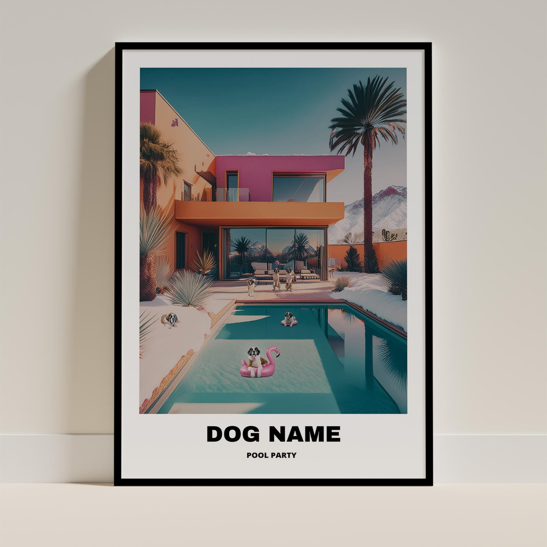 Saint Bernard Custom Pool Party WITH TEXT image 0