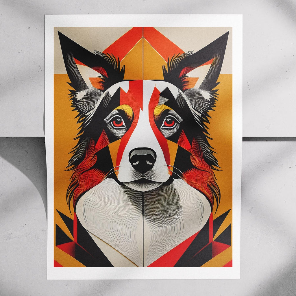 Border Collie Geometric Orange Series image 7