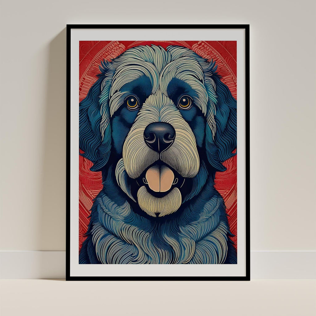 Newfoundland Hokusai Japanese Inspired Dog Series image 0