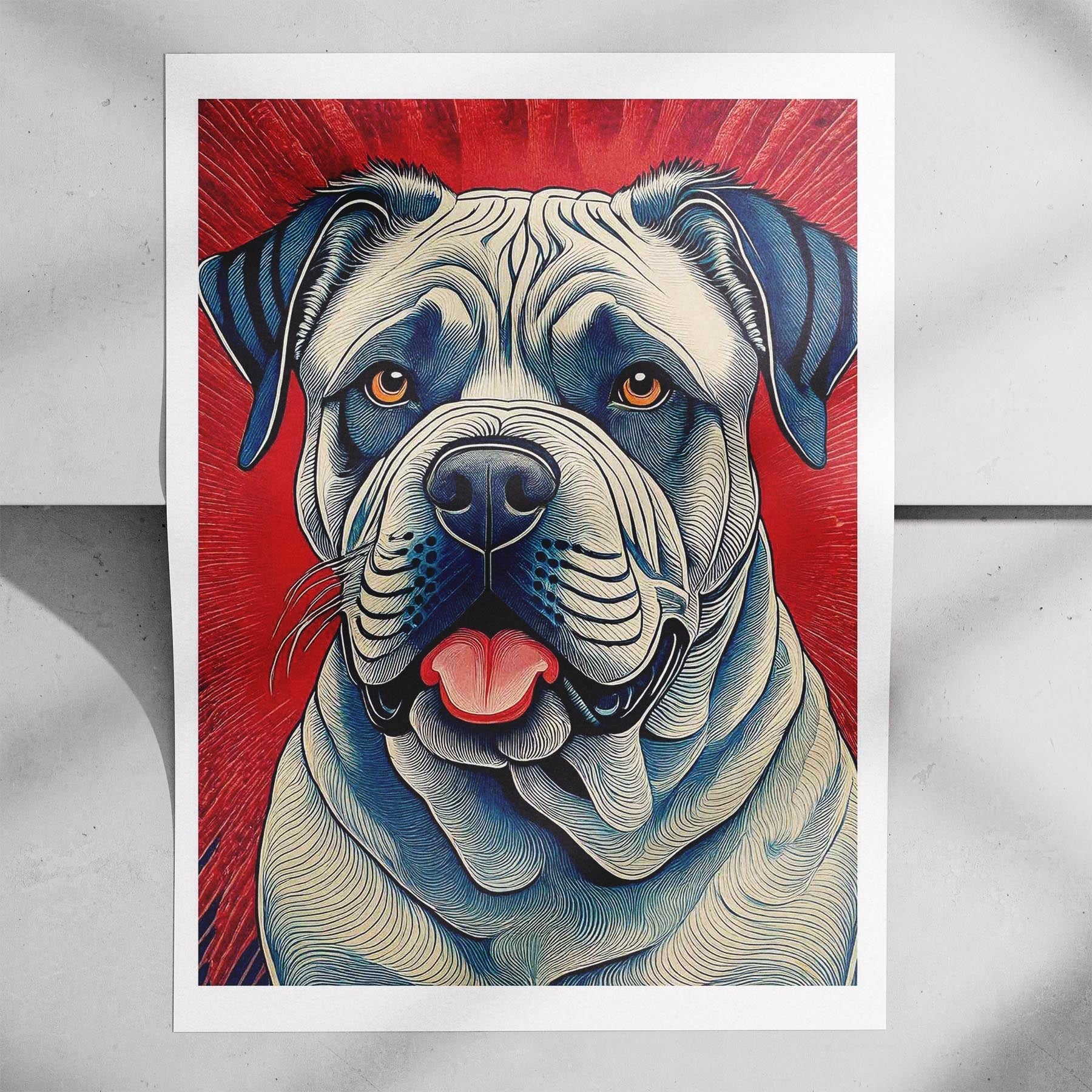 Bullmastiff Hokusai Japanese Inspired Dog Series image 7