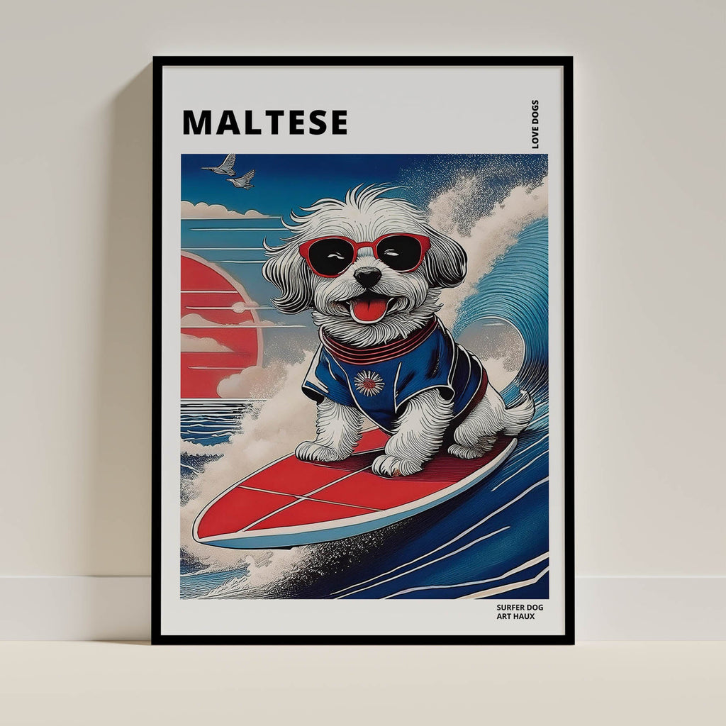 Maltese Hokosai Surfer Dogs 1 image 0