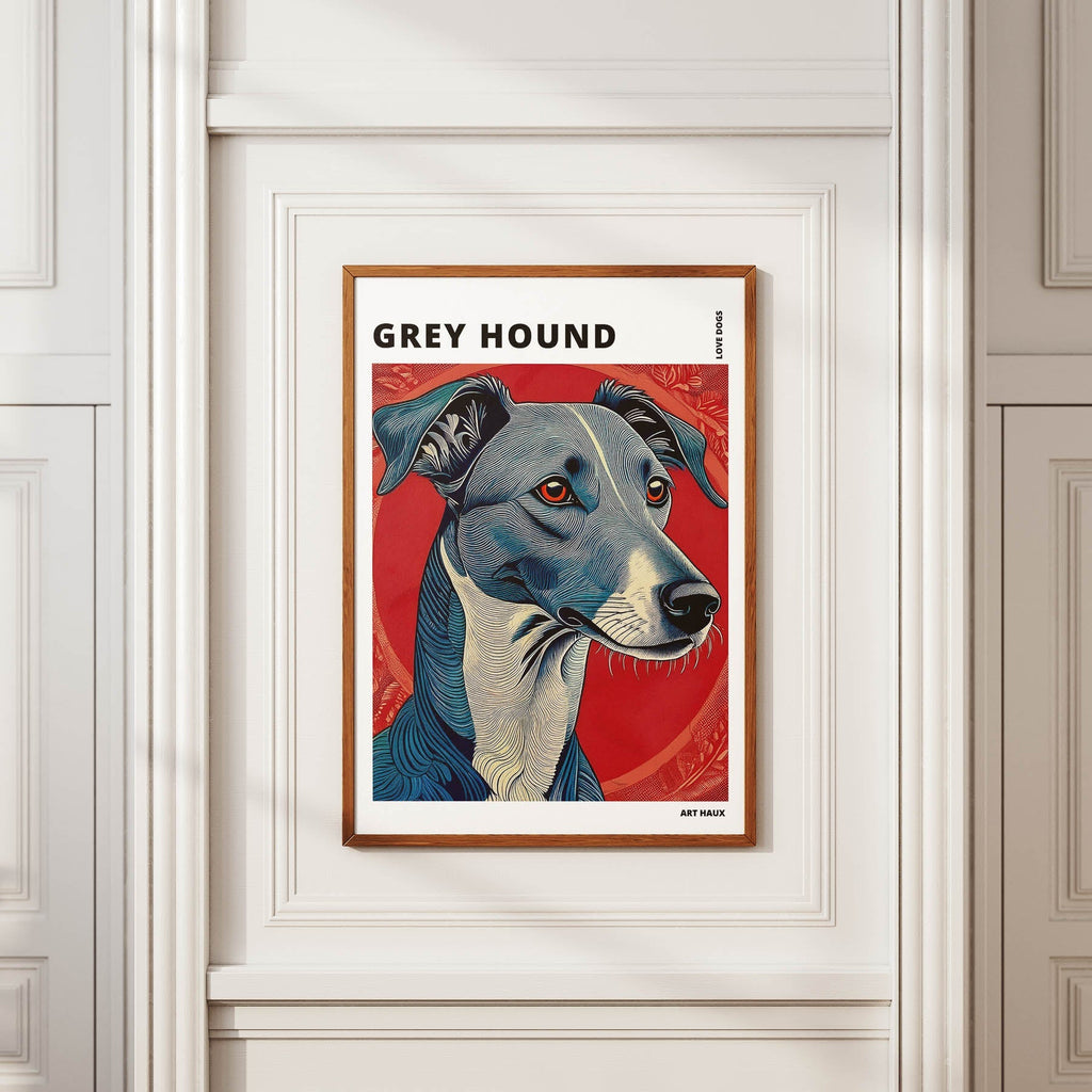 Greyhound Hokusai Japanese Inspired Dog Series with Text image 3