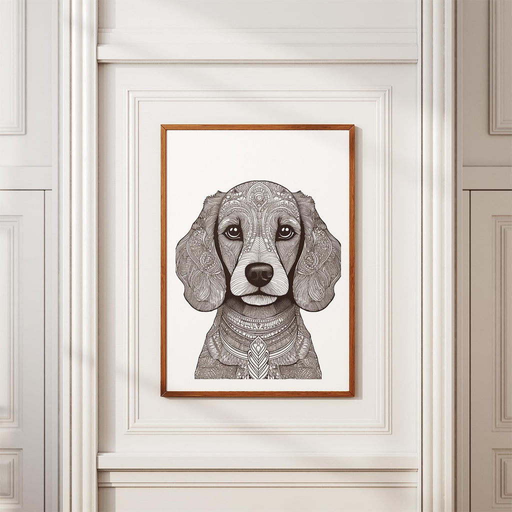 Poodle Mandala Black and White Dog Series image 3