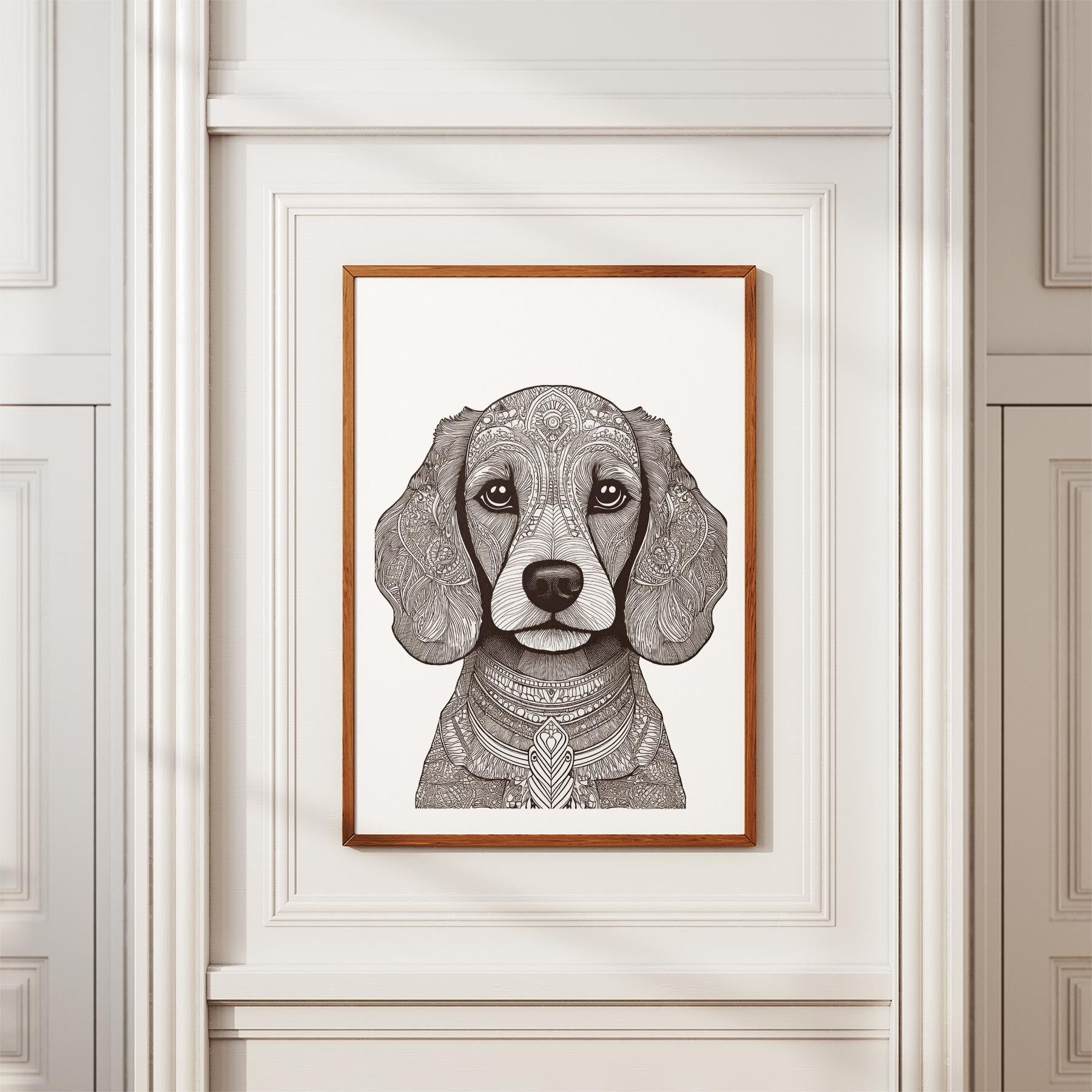 Poodle Mandala Black and White Dog Series image 3