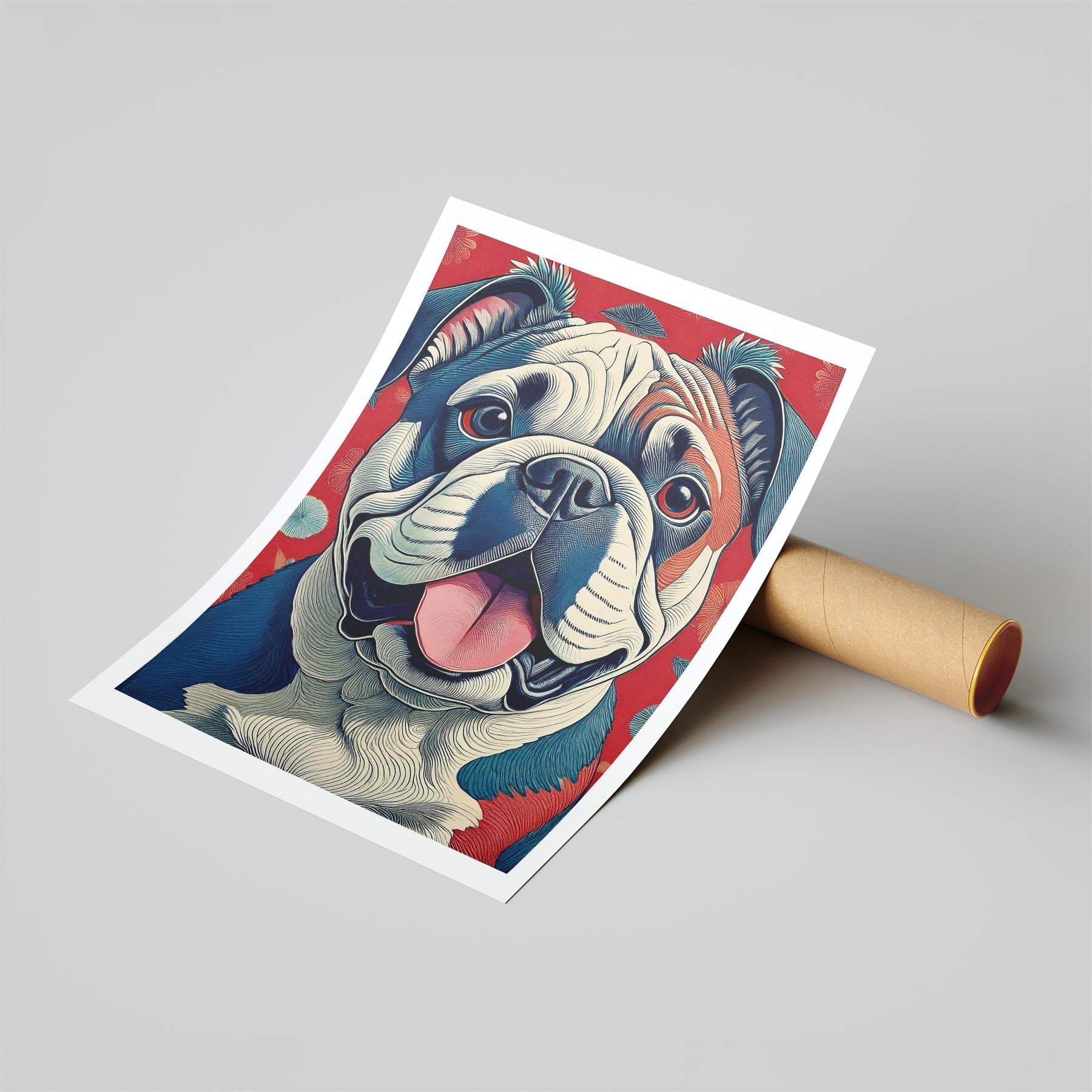 Bulldog Hokusai Japanese Inspired Dog Series image 6
