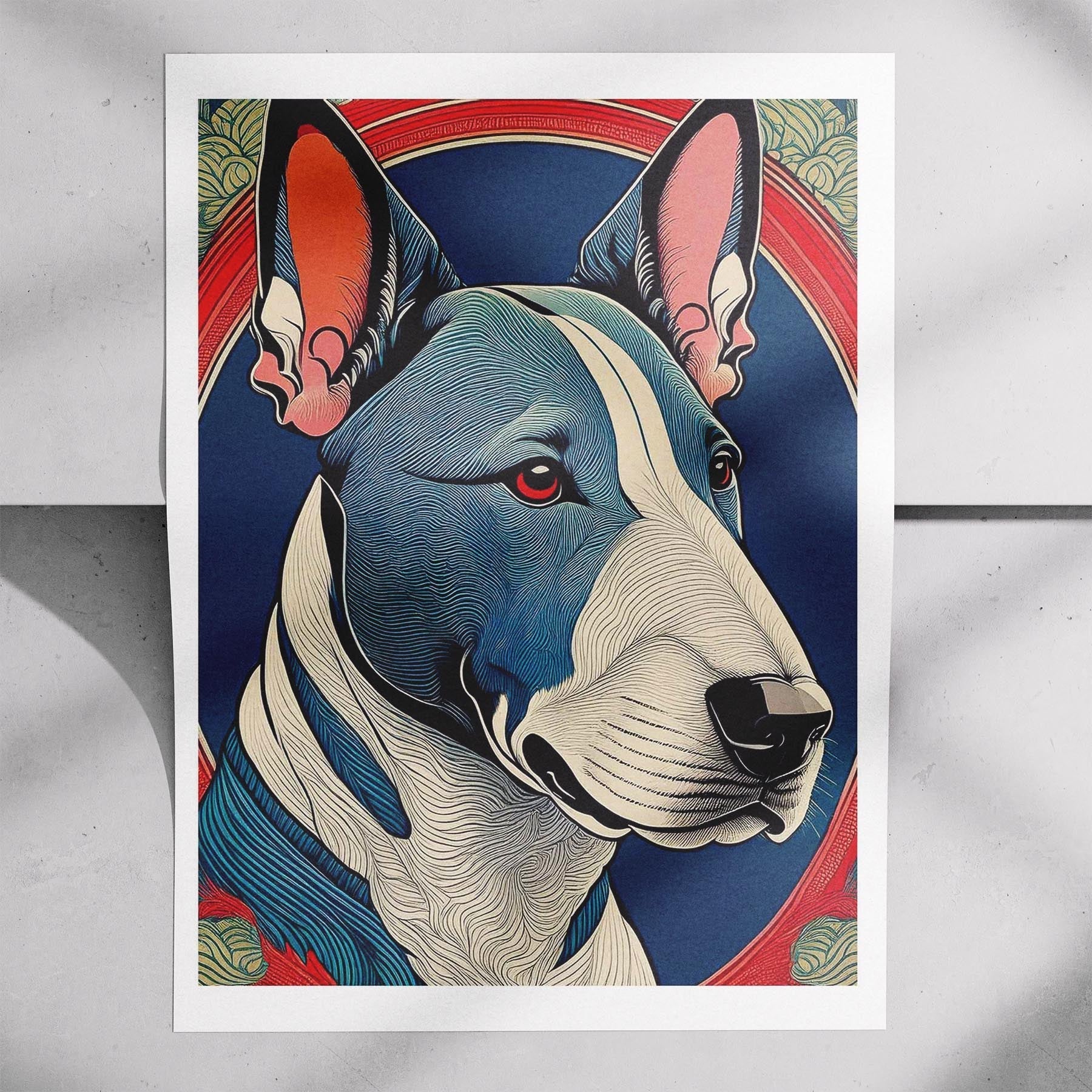 Bull Terrier Hokusai Japanese Inspired Dog Series 3 image 7