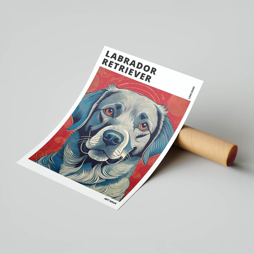 Labrador Retriever Hokusai Japanese Inspired Dog Series with Text image 6