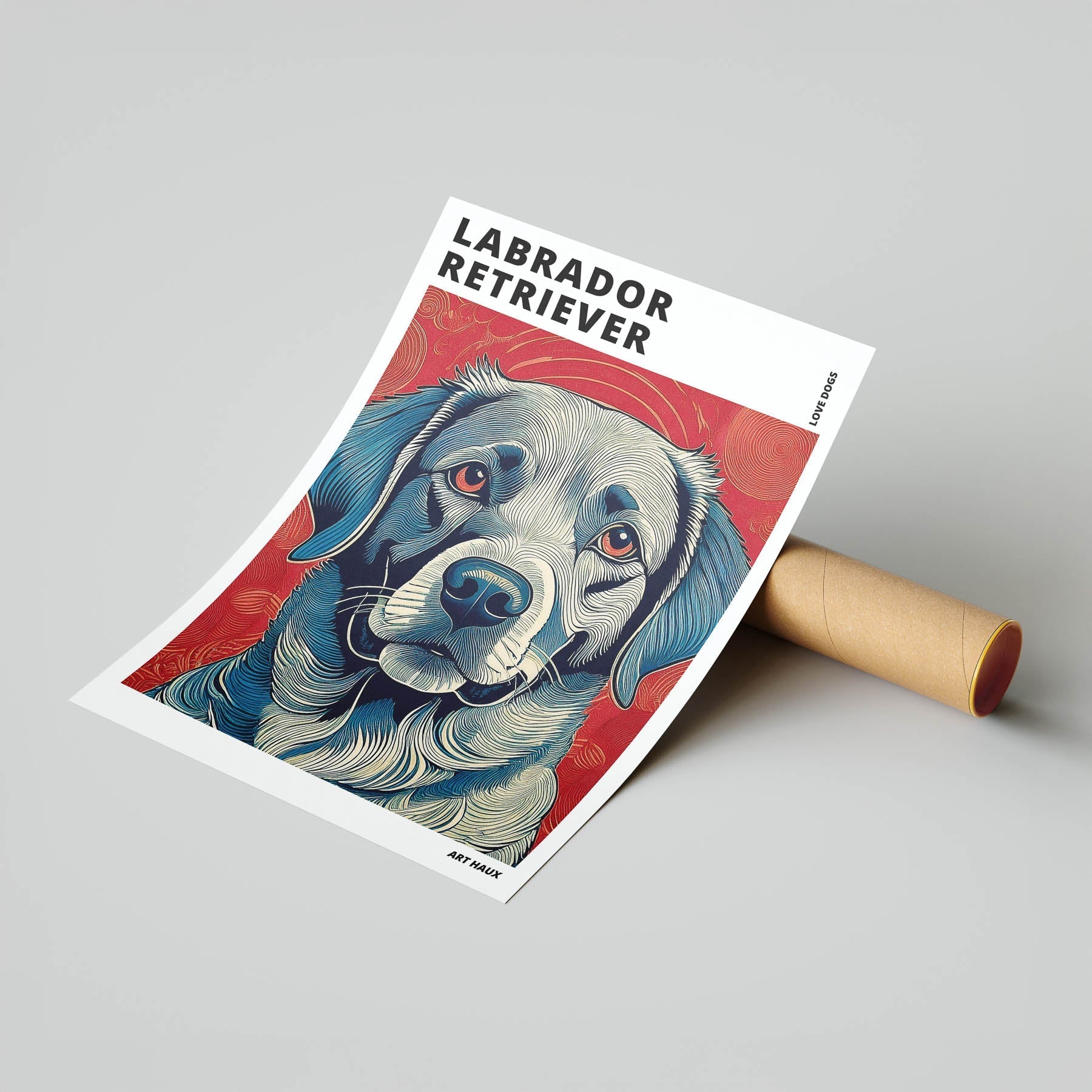 Labrador Retriever Hokusai Japanese Inspired Dog Series with Text image 6