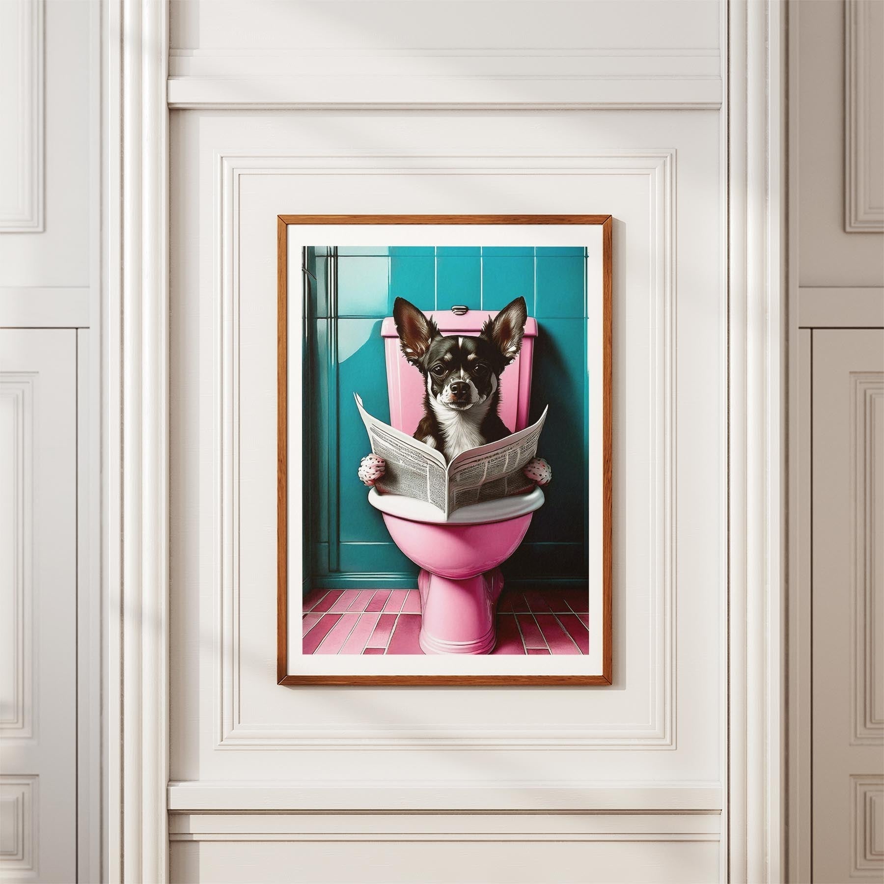 Chihuahua Toilet Dogs PInk and Turquise image 3