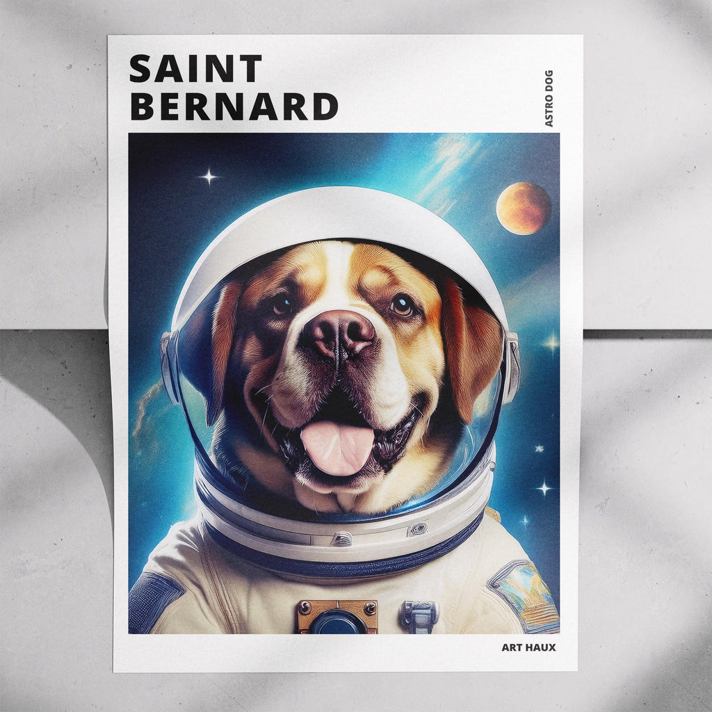 Saint Bernard Astronaut Dog Series with Text Astro Dog image 7